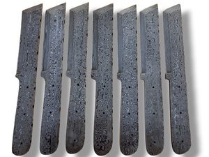 Cuchillos de hoja en bruto Tanto de acero de Damasco forjado a mano - Hoja completa de 8 pulgadas con patrón de gota de lluvia para fabricación de cuchillos personalizados, kit DIY - Product Image 1
