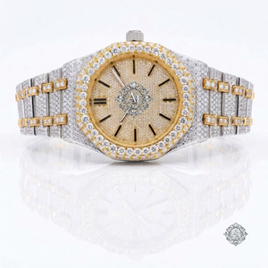Reloj de Lujo con Diamantes Moissanite Estilo Hip Hop para Hombre, Esfera Cuadrada Completamente Adornada, Correa de Acero Inoxidable de 20 mm - Product Image 1