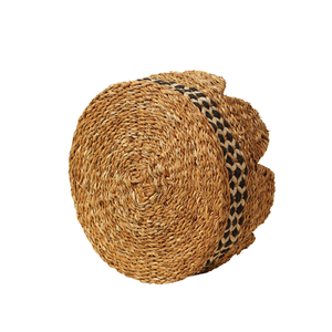 Eco-Friendly Handwoven Seagrass and <b>Jute</b> Round Crown Scalloped Storage <b>Basket</b> Decorative Tabletop Fruit Bowl Tray - Product Image 5