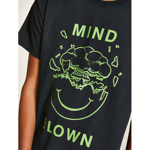 T-shirt à manches courtes pour homme avec impression lumineuse Mind Blown, col rond, jersey décontracté en coton, design de logo sur le devant - Product Image 4