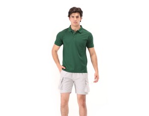 เสื้อโปโลผู้ชาย Legends สีเขียว รุ่นลำลองสำหรับฤดูร้อน ผ้าฝ้ายซาติน 100% ระบายอากาศได้ดี คอกลม ถักแบบไร้ตะเข็บ - Product Image 5