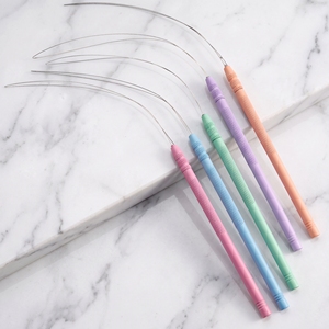 Precision Hair Extension Loop Threading Tool Hook <b>Needles</b> Stainless Steel for Professional Use-Weaving Threader Application Tool - Product Image 1
