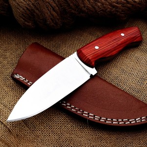 New Arrival Carbon Steel Fixed Blade Hunting <b>Knife</b> with <b>Bone</b> <b>Handle</b> & Leather Sheath Outdoor Camping Tool DIY OEM - Product Image 1