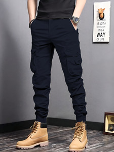 Pantalon cargo jogger tendance pour homme, coupe slim, décontracté, taille élastique douce, tissu léger et écologique, style urbain - Product Image 3