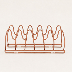 Estante de Cocina Moderno con Acabado en Cobre, Organizador de Sartenes y Tapas, Estante de Almacenamiento para Encimera, para Sartenes y Utensilios para Hornear - Product Image 3