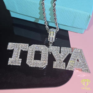 Custom " TOYA " <b>Name</b> Pendant Necklace Iced Out Moissanite Diamond Hip Hop <b>Chain</b> Luxury Personalized Jewelry - Product Image 4