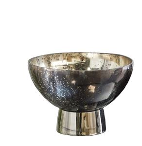 Modern <b>Bowls</b> for Kitchenware Home Hotel Restaurant Dates Fruit Handmade Silver Metal & <b>Glass</b> Round <b>Serving</b> <b>Bowl</b> Hotel Supplies - Product Image 1