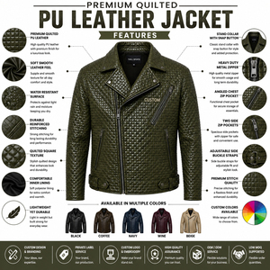 Stylish Leather <b>Jacket</b> for Men Custom Color 100% Leather Men's <b>Jacket</b> Custom Slim PU Leather Men's <b>Jackets</b> Outerwear - Product Image 6