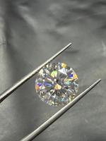 Gema de Moissanita con Corte Brillante para Joyería, Efecto de Juego de Color, Piedra Suelta Creada en Laboratorio, Color Blanco D, Claridad VVS, 7-8mm