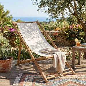 Chaise longue pliante en bambou écologique pour jardin, terrasse, resort et usage extérieur - Product Image 6