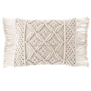 Funda de Cojín de Macramé Indio, Funda de Almohada Decorativa de Ganchillo, Funda de Almohada de Macramé para Sofá, Funda de Almohada Tejida a Mano - Product Image 5