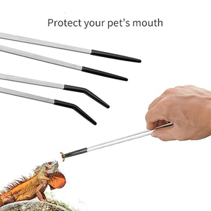 Pinzas de Alimentación Rectas y Curvas al por Mayor de 10.6 Pulgadas con Punta de Goma Negra, Pinzas de Alimentación para Terrarios para Geckos y Serpientes - Product Image 3
