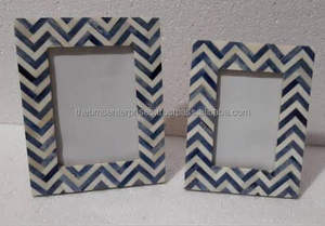 Marco de Fotos de Hueso de Búfalo Real con Rayas Grises y Blancas, el Más Popular y Vendido, 5R, Hecho a Mano, Duradero, Decoración Moderna para el Hogar y Negocios - Product Image 2