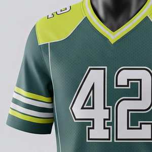 Nouveau style, prix bas, livraison directe d'usine, maillot de football américain 100% polyester entièrement sublimé, manches courtes, grande taille - Product Image 3