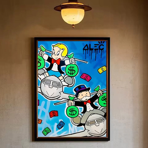 Impresión de Arte Pop de <span class=keywords><strong>Alec</strong></span> Monopoly, Mr. Monopoly Richie Rich - Cuadro Decorativo con Estampado Naranja para Pared, Decoración del Hogar - Product Image 5
