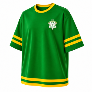 Camiseta Personalizada de la Hermandad Chi Eta Phi con Logotipo Bordado en la Parte Delantera, Color Verde y Amarillo, Manga Corta para Mujer - Product Image 4