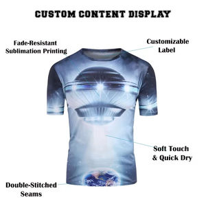 Camisetas de Hombre de Alta Calidad, Cuello Redondo, Manga Corta, Secado Rápido, Tejido Grueso, Estampado por Sublimación, Corte Regular Informal - Product Image 4
