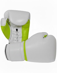 Gants de boxe professionnels en cuir véritable avec logo personnalisé, lacets, entraînement, évacuation de l'humidité, haute qualité - Product Image 3