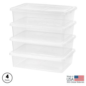 28 Qt. Contenitori di plastica per riporre oggetti sotto il letto con coperchi, contenitori per la conservazione, confezione da 4 - Product Image 1