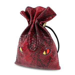 Bolsa de Dados de Piel Sintética PU con Cordón, Diseño Dragón Rojo, Temática Mítica, Hecha a Mano, para Juegos de DND - Product Image 1