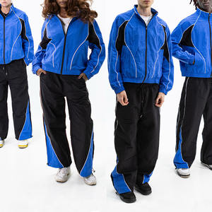 Vêtements de jogging personnalisés, veste coupe-vent et pantalon de survêtement, fermeture éclair, logo personnalisé, coupe-vent pour homme, ensemble de survêtement - Product Image 1