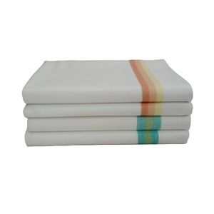 Wholesale 100% Cotton Soft Herringbone Printed Kitchen <b>Towel</b> Quick-Dry Tea <b>Towel</b> Natural Selvedge 2 Sides Striped Factory Price - Product Image 1