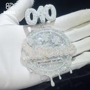 Factory Custom Iced Out VVS Moissanite Lab Baguette Diamond Name Chain Pendant Pass Diamond Tester 925 Sliver Men Jewel