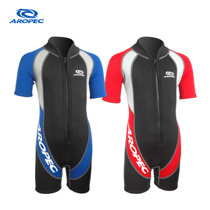 Aropec 2.5mm Neoprene Kids <b>Shorty</b> <b>Wetsuit</b> Front Zip Flatlock Stitched Thermal Swimsuit for Children Diving Surfing OEM/ODM - Product Image 1