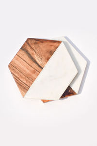 Juego de posavasos modernos de mármol y madera para vasos, elegantes protectores de mesa - Product Image 2
