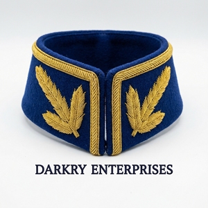 High End Custom Gold Bullion Hand Embroidery Blue Velvet <b>Stand</b> Collar Manufacturer Service - Product Image 6