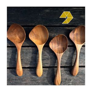 Cuchara de madera de mango largo estilo artesanal, cuchara de madera para cena, cuchara de madera con tres flores, cuchara de madera con forma de corazón, cuchara de madera de arce, ¡gran oferta! - Product Image 5