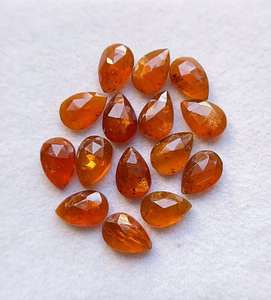 Cianita naranja tallada en forma de rosa, piedras preciosas con reverso plano, lote de 15 piezas, piedras de cianita naranja natural para la fabricación de joyas. - Product Image 6