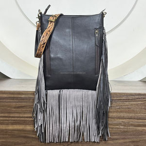 New Designer Hand Tooled Quilted Leather <b>Large</b> Fringe Crossbody Shoulder Bag High Quality Genuine Leather Luxury Women <b>Handbag</b> - Product Image 5