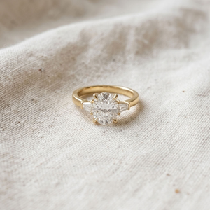 แหวนหมั้นเพชรทรงรีทองคำแท้ 14K เพชรเพาะเลี้ยงสำหรับผู้หญิง แหวนแต่งงานและเครื่องประดับของขวัญสุดคลาสสิก - Product Image 3