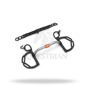 Rouleau de contrôle pour chevaux Kimberwick Uxeter à fentes pivotantes, à points argentés, pour l'équitation - Product Image 3