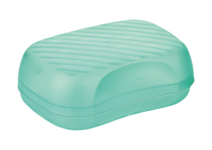 Plastic Soap Tray with Lid Bathroom Soap Dish Holder Ribbed <b>Bath</b> Accessory - Product Image 2