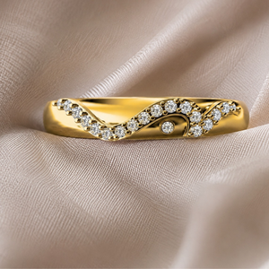 14K Yellow Gold <b>Couple</b> Diamond Bands Set | Real Diamond His and Hers Matching Wedding Engagement <b>Rings</b> Fine Jewelry Gift - Product Image 4