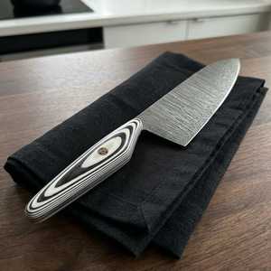 Couteau de chef en acier Damas SHARP POINT TRADES, 8 pouces, pointe tombante, manche en bois, bord droit, qualité industrielle, lame à changement rapide 2 - Product Image 6