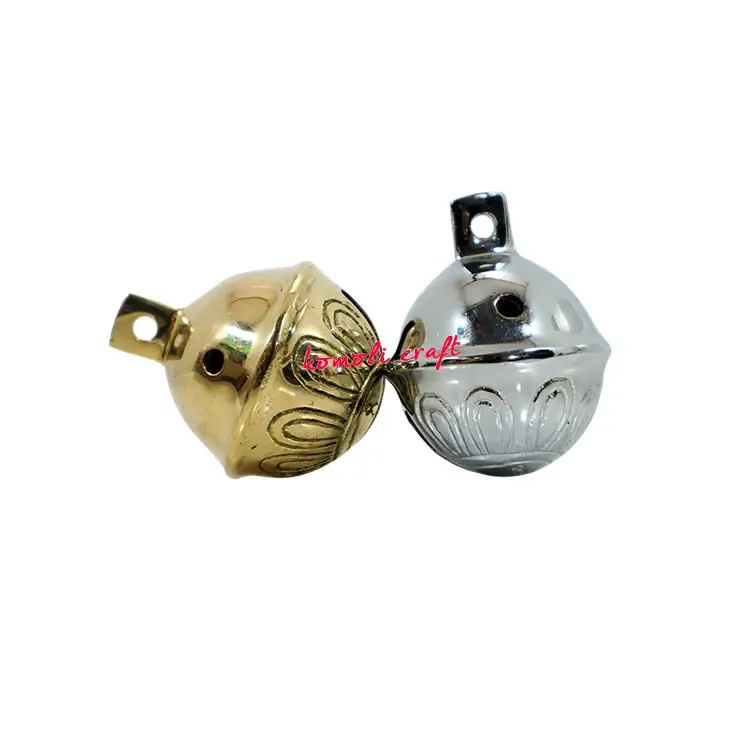 Premium Quality Brass Bell Heavy Duty Casted Golden and Sliver Brass Metal Sleigh Jingle Bell Metal Carriage Bell