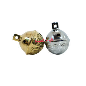 Campana de latón de calidad superior Heavy Duty Casted Golden and Sliver Brass Metal Sleigh Jingle Bell Metal Carriage Bell - Product Image 3