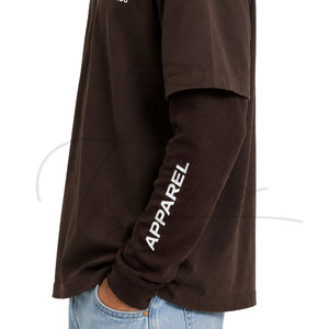 Camiseta para hombre de algodón, manga larga, color sólido, ropa masculina, manga completa - Product Image 4
