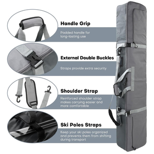 Sac de ski léger avec plusieurs compartiments et conception facile à transporter, sac de snowboard avec fermetures éclair robustes - Product Image 4