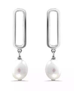 ต่างหูห้อยคลิปหนีบกระดาษไข่มุกเลี้ยงสีขาว - Product Image 2