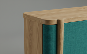 Aparador Moderno de 2 Puertas de Roble Macizo para Sala de Estar - Almacenamiento Resistente al Agua con Diseño Minimalista - Product Image 6