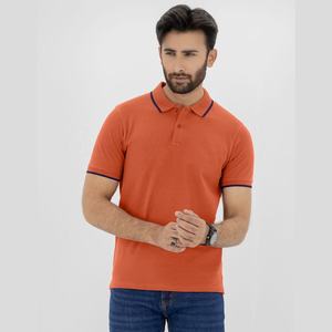 High Quality 100% Cotton Slim Fit Knitted for T-Shirt Custom Logo Formal Garment Washed Turtleneck Collar Short Sleeve 480g - Product Image 5