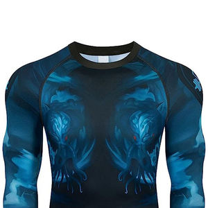 New Style <b>Men</b> Rash Guard Full Sleeve <b>Compression</b> Gym <b>Shirt</b> High Quality Breathable Spandex Polyester Custom Rash Guard Adults - Product Image 5