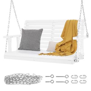 Balançoire de véranda en bois de 4 pieds, robuste et améliorée, banc de patio, capacité de charge de 880 lb, chaise de jardin pour cour - Product Image 1