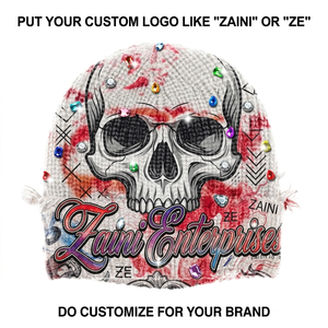 หมวกบีนนี่อะคริลิกถักคุณภาพพรีเมียม ZAINI ZI-072 240 GSM สำหรับผู้ใหญ่ แบบยูนิเซ็กซ์ ลายตัวอักษร สีกรมท่า เทา แดงเลือดหมู ปักลายเพชร - Product Image 6