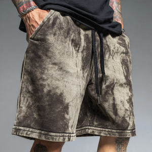 Pantalones Cortos de Chándal para Hombre con Lavado Ácido, de Forro Polar Grueso, con Cintura Alta y Cordón Ajustable, para Invierno, Estilo Jogger, con Lavado a la Piedra - Product Image 1