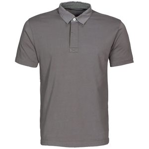 Polo à manches courtes gris pour homme, couleur unie, style décontracté, coupe classique, 100% coton, tissu piqué respirant - Product Image 2